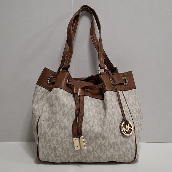 Michael Kors Handbags - Michael Kors Marina Large Drawstring Tote (Dark Khaki)